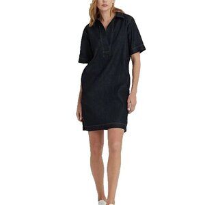 Ralph Lauren Casual Blue Denim Shirt Dress Women Size PL Cotton
